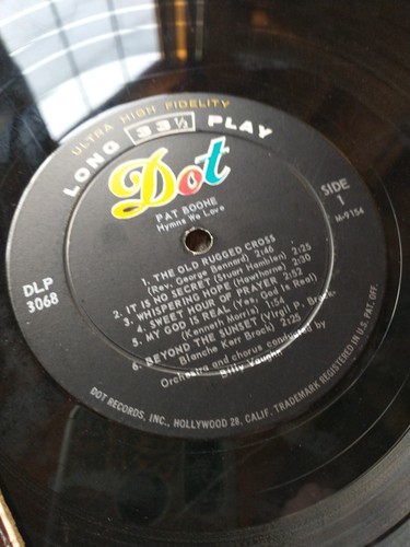 33 RPM LP Record Pat Boone Hymns We Love Dot Records DLP 3068 - Picture 5 of 6