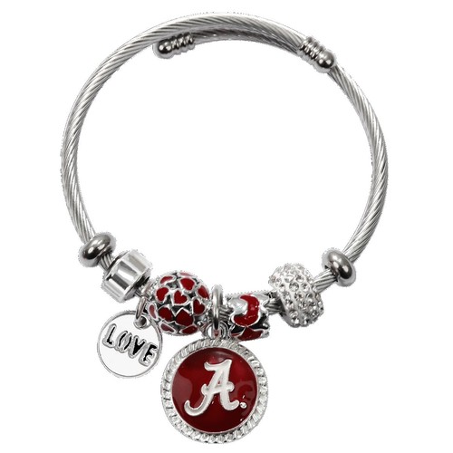 Alabama Crimson Tide NCAA Heart Stainless Steel Bracelet  display picture 2