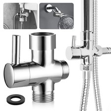 1/2" T-Adapter 3-Way Diverter Valve for Shower Head Bath Tap Switch Outlet Brass