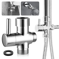 1/2" T-Adapter 3-Way Diverter Valve for Shower Head Bath Tap Switch Outlet Brass