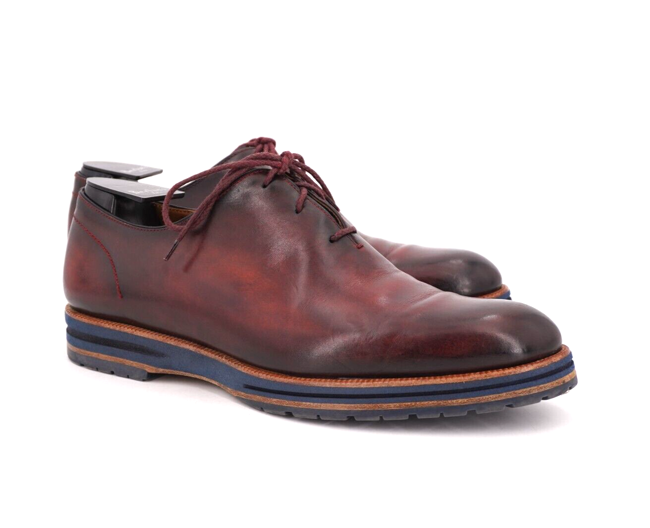 SAOLA RARO $1600 BERLUTI ALLESIO 9 5 BRUNITO MARRONE BORDEAUX DERBY MARRONE