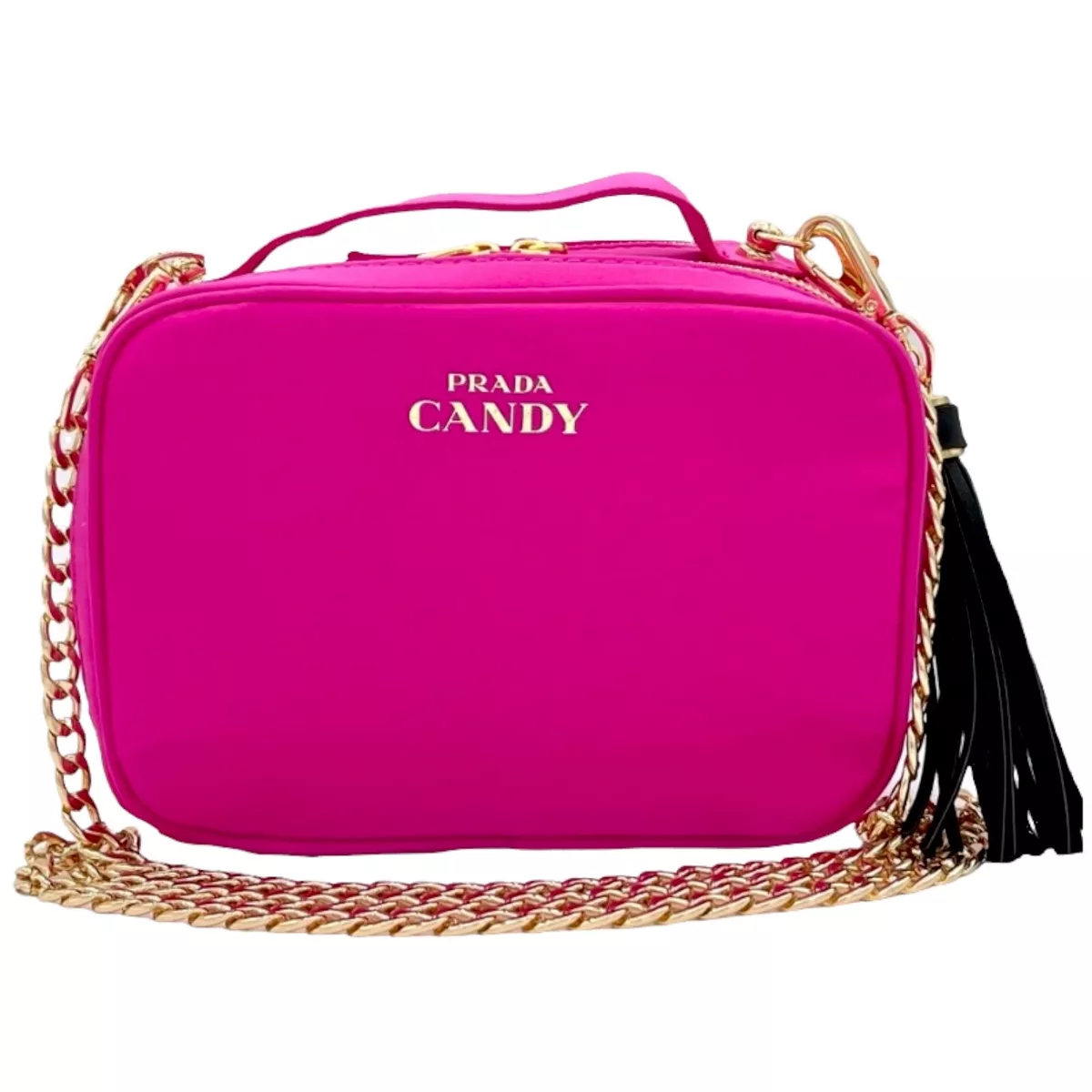 Prada Crossbody Bag Pouch Makeup Cosmetic Vanity Case Candy Barbie Pink  Purse