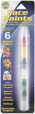 Crafty Dab Face Paint Stackable Crayons 6/Pkg-Bright, 80022