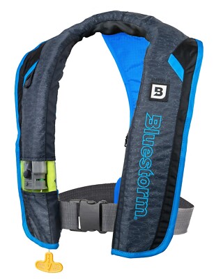 Bluestorm Stratus 35 Inflatable Life Jacket USCG Approved Type2 PFD COASTAL  BLUE