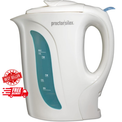 Proctor Silex Electric Tea Kettle, Water Boiler And Heater Auto-Shutoff And 1000