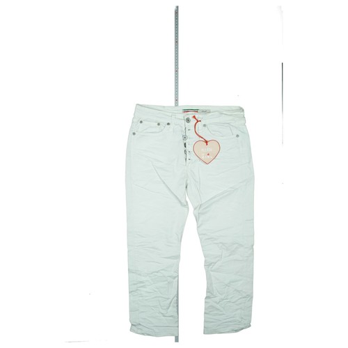 Please Damen stretch Jeans 3/4 Hose Bermuda Capri Sommer Gr S W30 Weiß Creme NEU - Bild 7 von 7