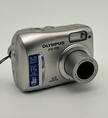 Olympus FE FE-115 5.0MP Digital Camera Silver TESTED Working W/Issues FOR PARTS