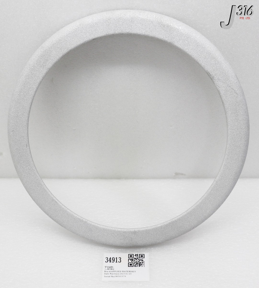 34913 APPLIED MATERIALS COVER RING TI WITH CLEANCOAT 300MM ESI
