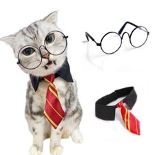 Cat Witch Costume Pet Wizard Hat Cape for Halloween Small Dogs Cats