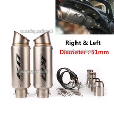 38-51mm Universal Exhaust System Tips Muffler Pipe Motorcycle Escape Dual-outlet