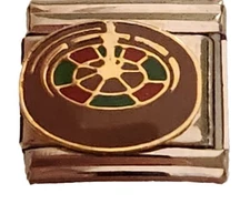 Roulette Wheel Casino Gambling Italian Charm 9mm Bracelet Link gift