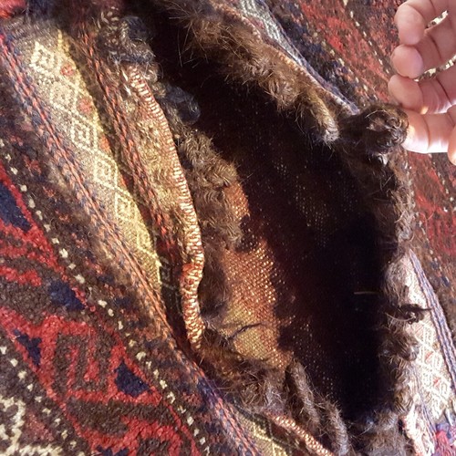 Alforja de camello de lana tribal Baluch tejida a mano y anudada, gruesa, pesada - Imagen 7 de 11