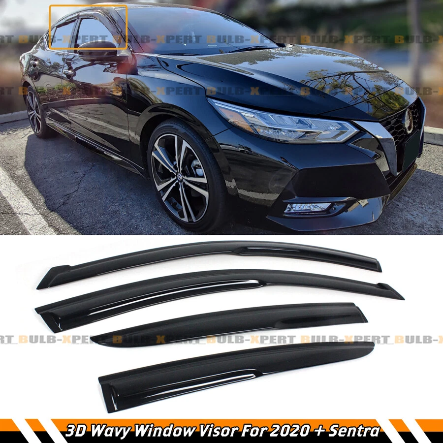 FOR 2020 2024 NISSAN SENTRA S SV SR 3D WAVY WINDOW VISOR RAIN