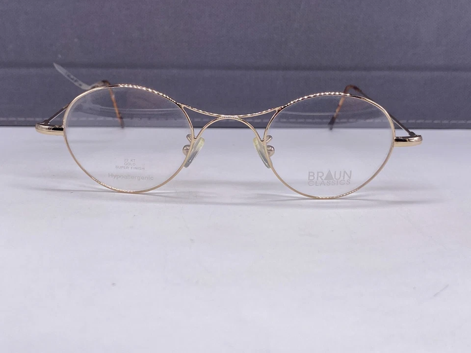 Braun Classic Brille Herren Damen Rund Oval Gold Schubert 202 - Bild 2 von 4