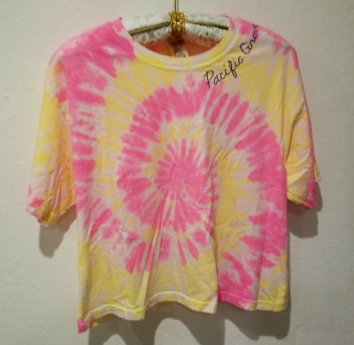 I Stole My Boyfriend's Shirt Pacific Grove Pink Tie-Dye T-Shirt One Size New
