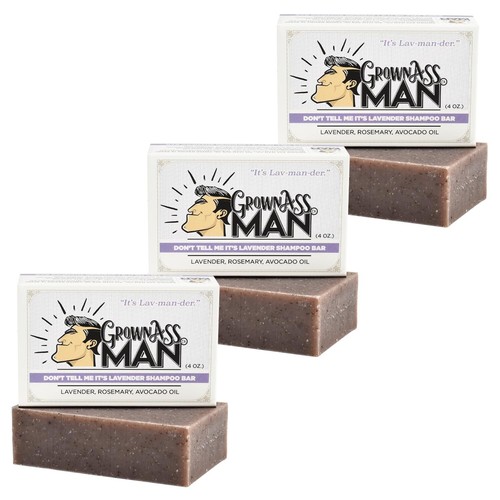 Shampoo Bar Rich Lather 3 in 1 4oz Bar (Don't Tell Me It's Lavender, 3-Pack)