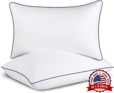 Almohadas Para Dormir Nuevo rey Size De Cama Grandes 2 Set blanco NUEVO US