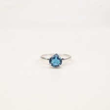London Blue Topaz Gemstone 925 Sterling Silver Handmade Jewelry Ring For Women