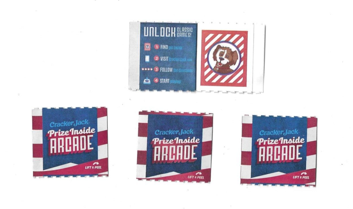 Collectible CRACKER JACK prize ARCADE STICKER Set of 3