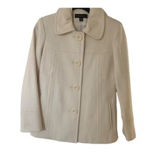 Nwt- Jason Kole Light Cream/off White 4 Button Wool Blend Coat -size Ps