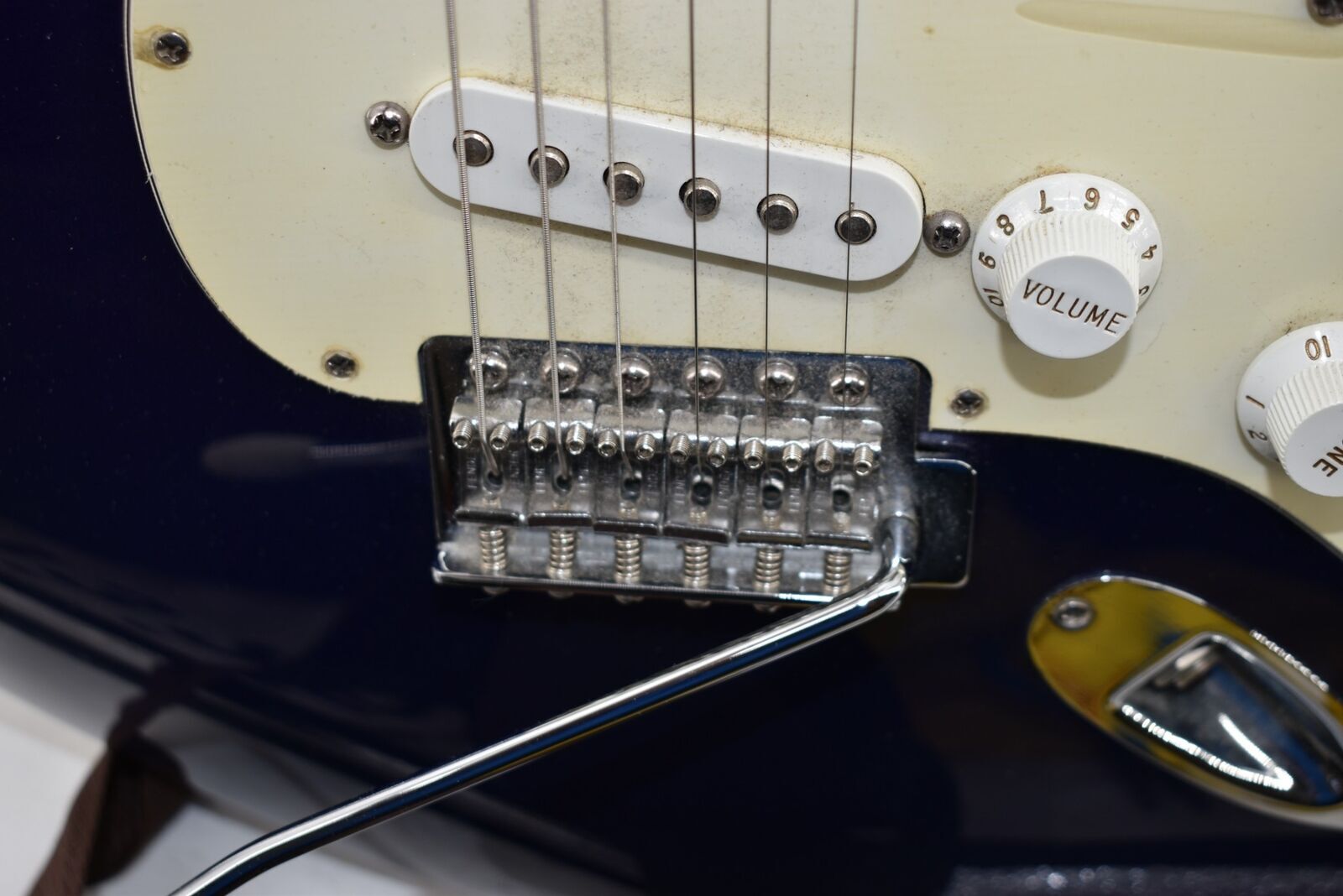 Blue Fender Stratocaster Electric Guitar with Whammy Bar & Gig Bag