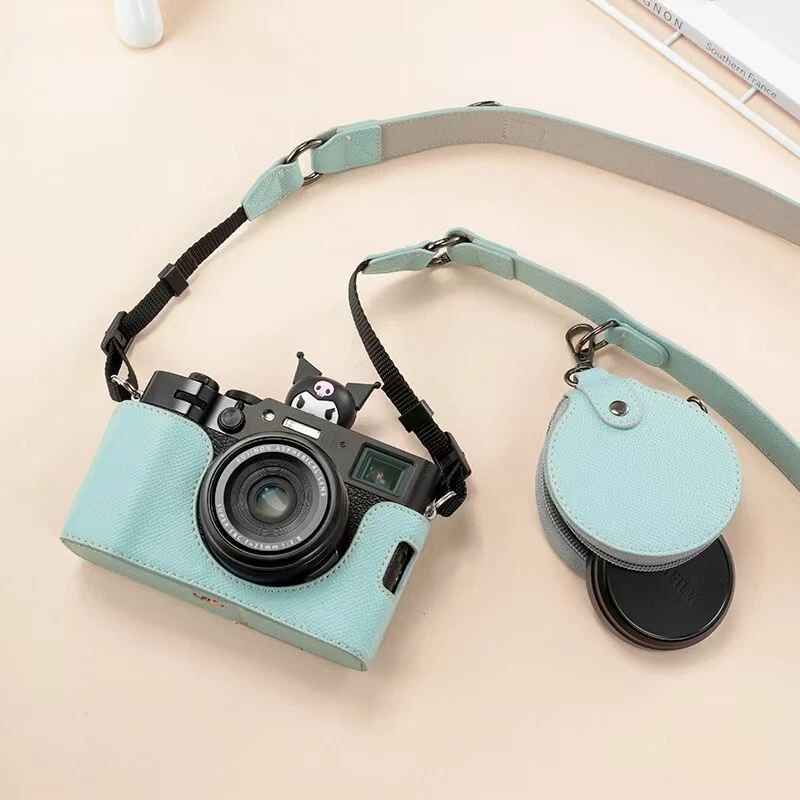 Bolsa de cámara de cuero medio paquete base para Fujifilm X-100VI estuche rígido protección Foto 2 de 4