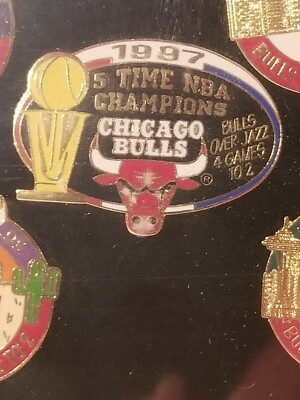 Chicago Bulls 5 Time NBA Champion Commemorative 5 Pin Set #421
