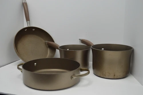 Anolon Advanced 4 Pots Cookware NonStick Pans Hard Anodized 3qt  2qt And Skillet