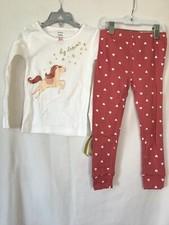 New Carter's Girls Horse Pajama 2pc Set Snug fit Long Sleeve Long Pants Toddler