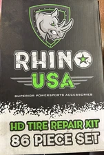 Rhino USA Tire Plug Repair Kit (86-Piece) Fix Punctures & Plug Flats - Flat Tire