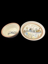 Vintage 2 Piece Denby Safari Circus Youth Dish Set Which Includes Plate and Bowl