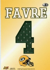 BRETT FAVRE ( 1998 ) DUAL ( GREEN ) PLAYOFF JERSEY PACKERS TEAM THREADS CARD