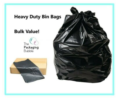 BIN BAGS HEAVY DUTY BLACK LINERS RUBBISH BAGS WASTE REFUSE SACKS