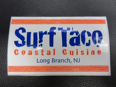 SURF TACO COASTAL CUISINE LONG BRANCH NEW JERSEY DECAL STICKER