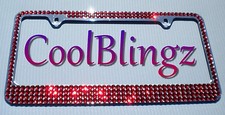 Red Rhinestone Mega Bling Crystal Diamond Sparkle Metal License Plate Frame Red Rhinestone Mega Bling Crystal Diamond Sparkle Metal License Plate Frame