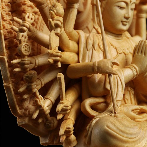 Senjukannon Buddha Statue 28cm Wood Japan SENJU KANNON From Japan - Picture 4 of 7