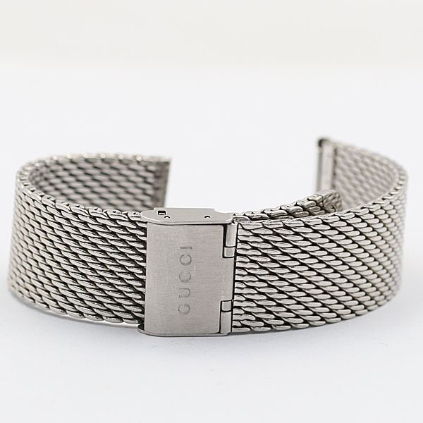 K*h様 美品❗️Gucci アナログ時計 シルバー金属ベルト Gucci Genuine Band Men's Wrist Watch Parts Silver Color 20mm