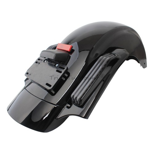 Gloss Black LED Rear Fender System For Harley Street Road Glide 14-23 CVO Style - Picture 12 of 17