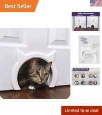 Interior cat Door - let Your cat in and Out of Closed Doors, Secure pet Proof...
