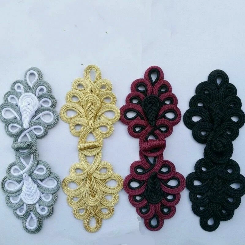 1 Pair Large Chinese Frog Fasteners Closure Button Knot DIY 8 3 Inches Gold Chic - Image 2 of 4