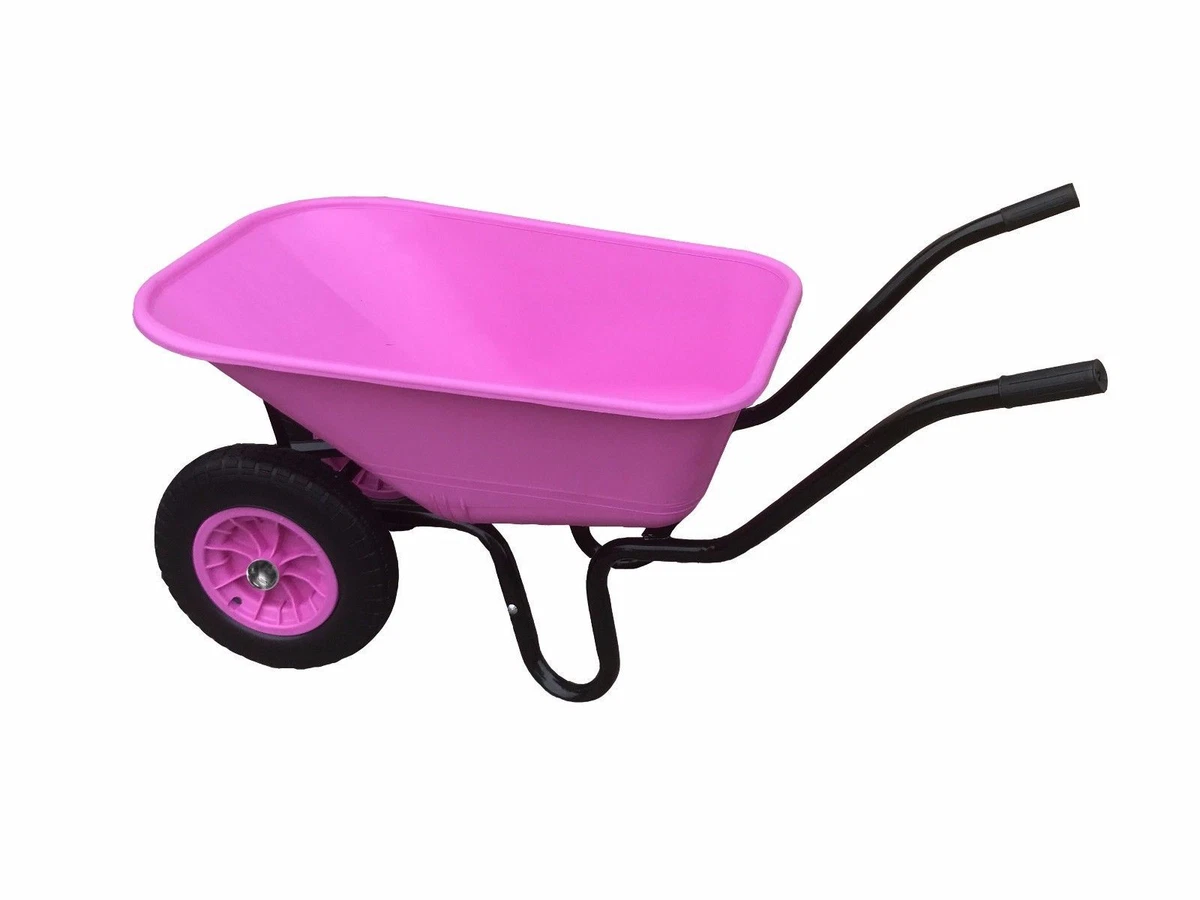 110 LITRE GARDEN HORSE ANIMAL EQUESTRIAN DOUBLE TWIN WHEELBARROW PINK