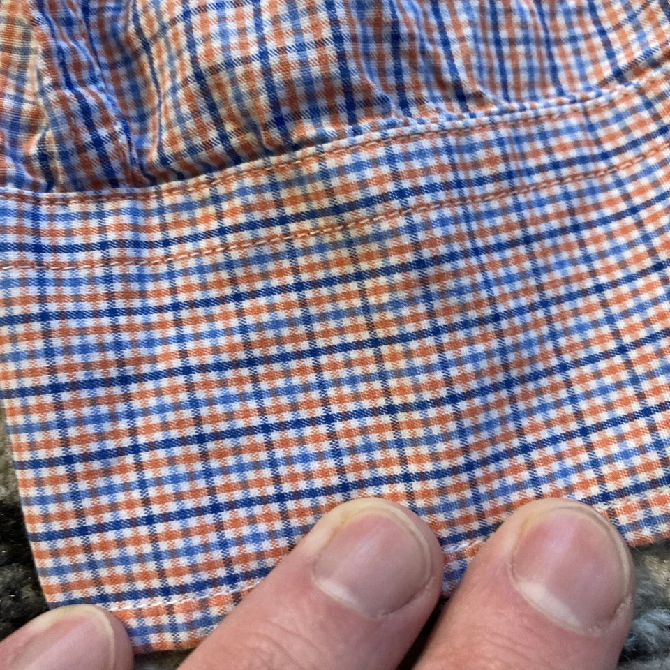 Camisa Brooks Brothers Regent Para Hombre Talla Grande Algodón Naranja A Cuadros Manga Larga Foto 2 de 4