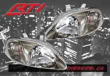 FOR: 99-00 Honda Civic EK EM JDM Gun Metal Headlight Amber Reflector SI EX SiR