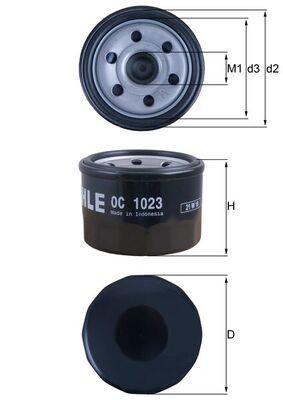 MAHLE OC1023 Oil Filter 68mm Diameter 50mm Height Service Fits YAMAHA KYMCO