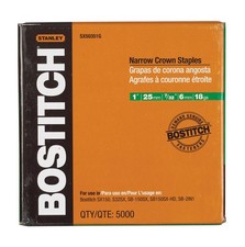 Stanley Bostitch sx503516 1" narrow crown staples 25mm 7/32 18 gauge 5000 pcs.