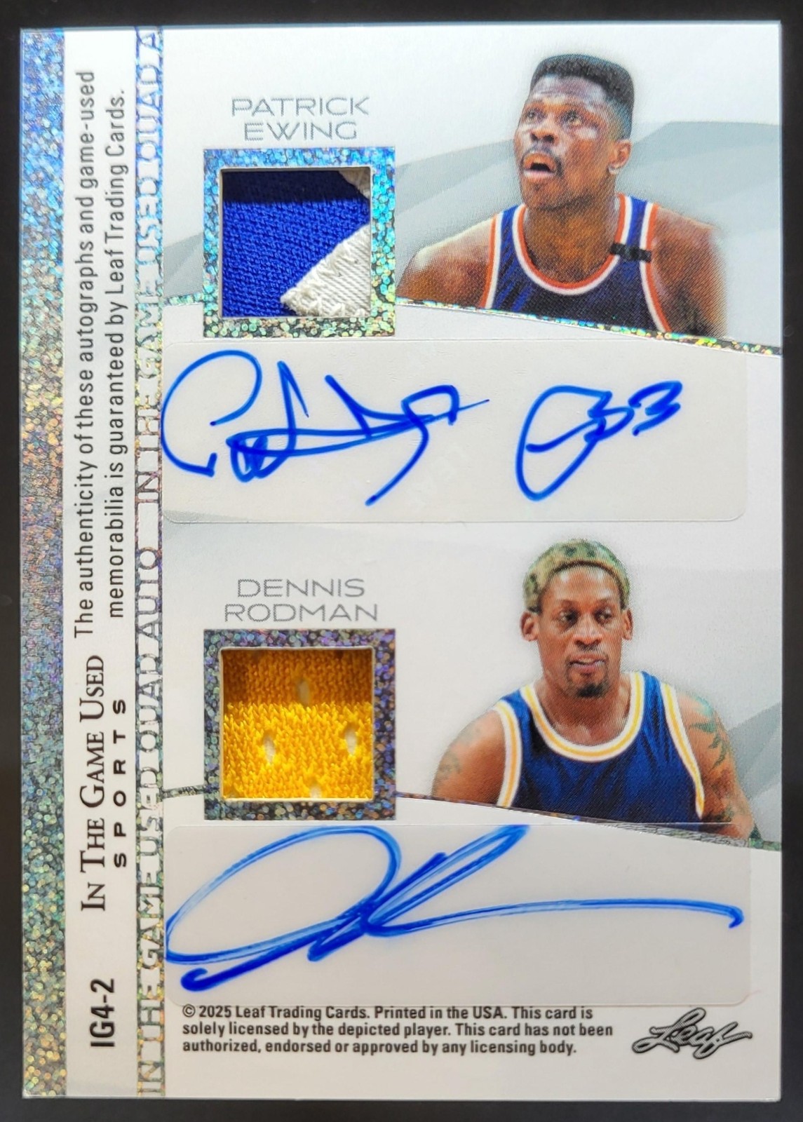 2025 Leaf In the Game Used Magic Johnson Barkley Ewing Rodman The 4 Auto /8 WN2 view 2