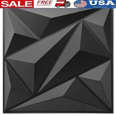 3D Diamond Panels Set of 33 Textured PVC Interior Wall Décor Home Office New