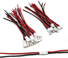 10 Pairs JST-XH 2.54mm 2 Pin Male and Female Connector Plug with 10cm 22 AWG ...