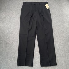Vtg Chaps Ralph Lauren 36x32 Black Super 100s Wool High Waist Pleated Pants NWT