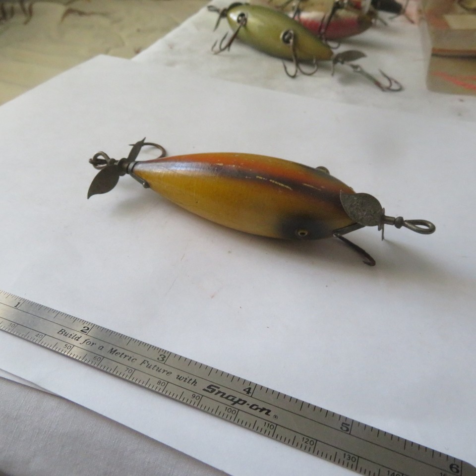 Leurre Pêche Vintage South Bend Surf Oreno #963 – Bois – Échelle Perche – C.1930-64